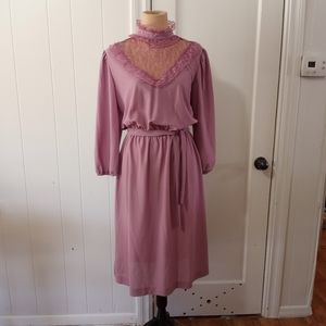 Vintage 1970s Sheena Fashions Formal Long Sleeve Dress Women's Size 16